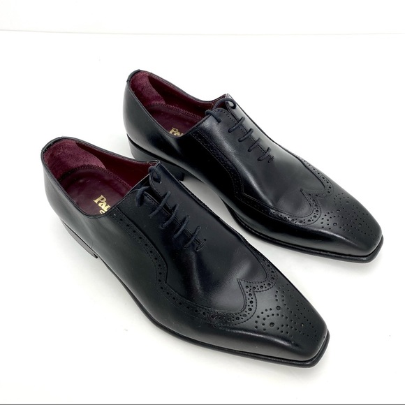 PAUL Stuart Wingtip Oxford leather Dress Shoes Black main image 8